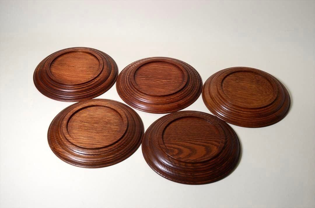 昭和時代　作家　木皿　団子皿　菓子皿　銘々皿　１０枚組　アンティーク b