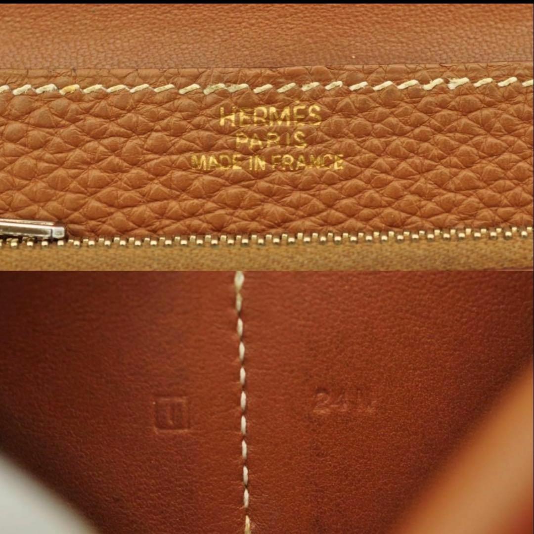 HERMES 美品 ドゴン コンパクト ゴールド 二つ折り財布 □I刻印