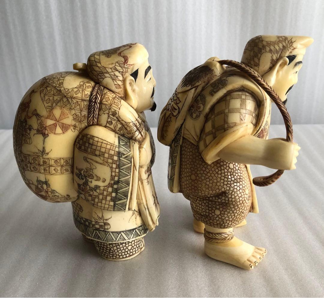 七福神 細密彫刻 時代物 縁起物 開運 置物