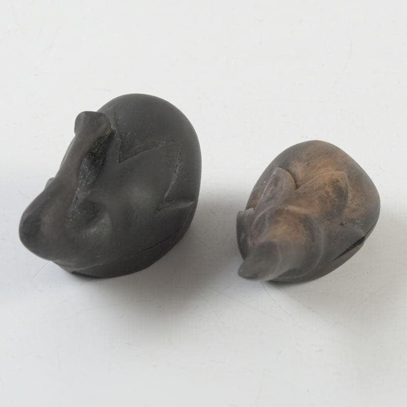 茶道具　瓢介作　黒柿　茄子香合　2点　共箱　V　9543