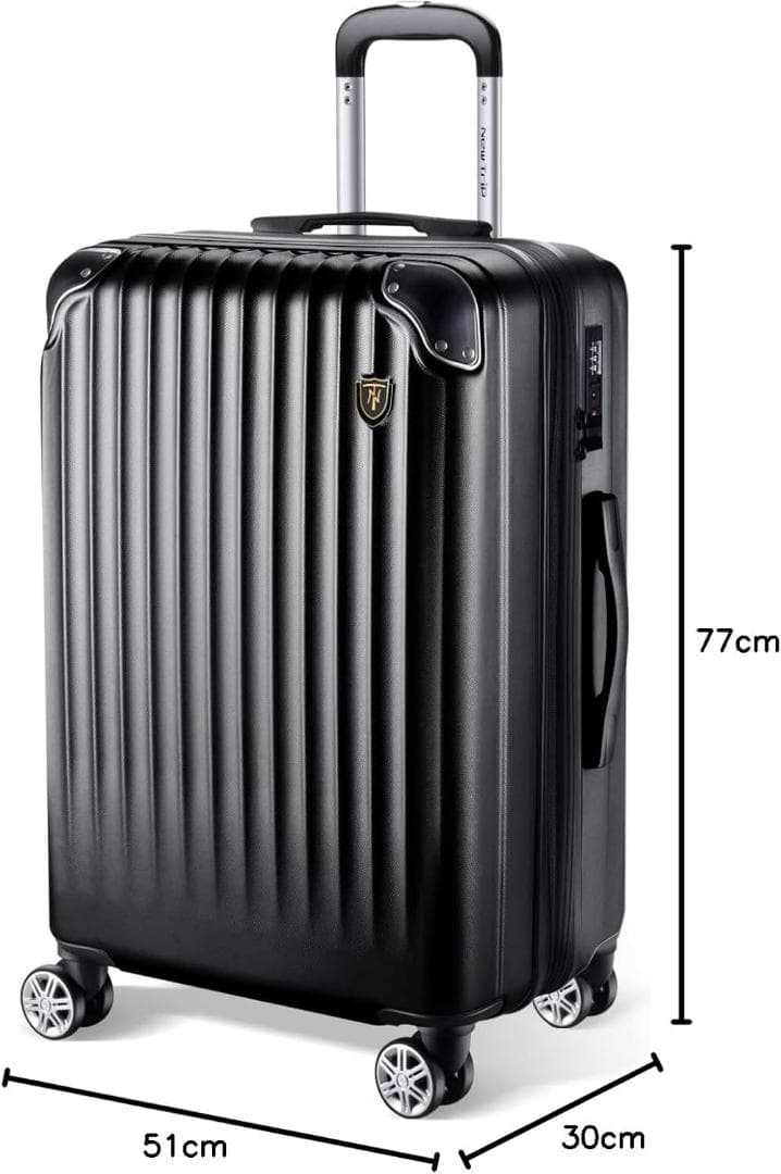 ✨旅行 出張✨スーツケース キャリーケース 拡張機能付き Lサイズ　ブラック