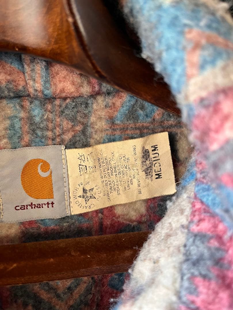 希少carharttカーハートデニムアクティブジャケットM裏ブランケットUSA製