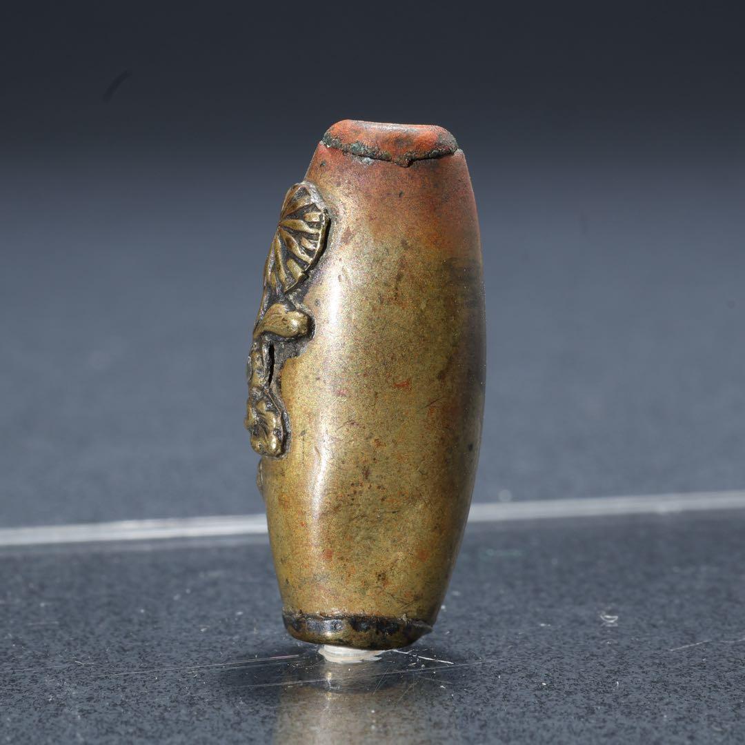 緒締め玉　菊水　提げもの　金属　黒　R1646