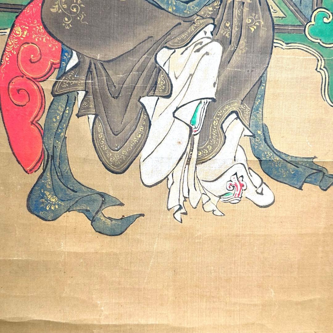 2108様感謝‼️真作　妙なる音色‼️狩野渓雲来信「琵琶仙女」掛け軸　美人画落款署名