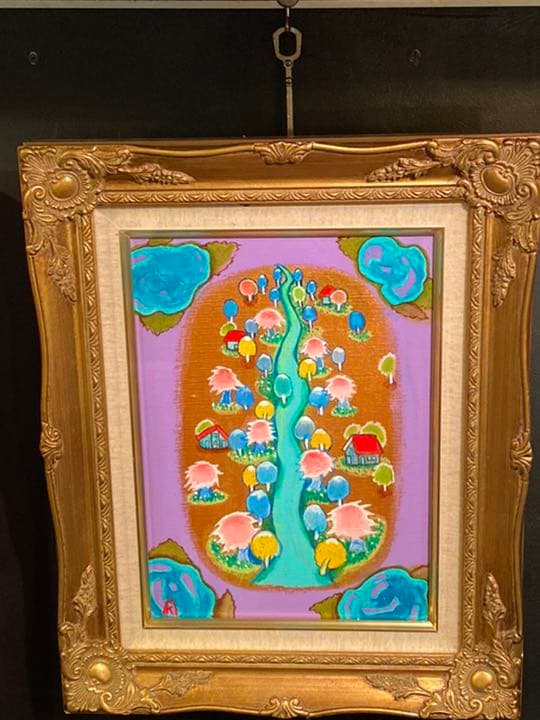 【アクリル画】 商品名 小判川1  額付き新品未使用品