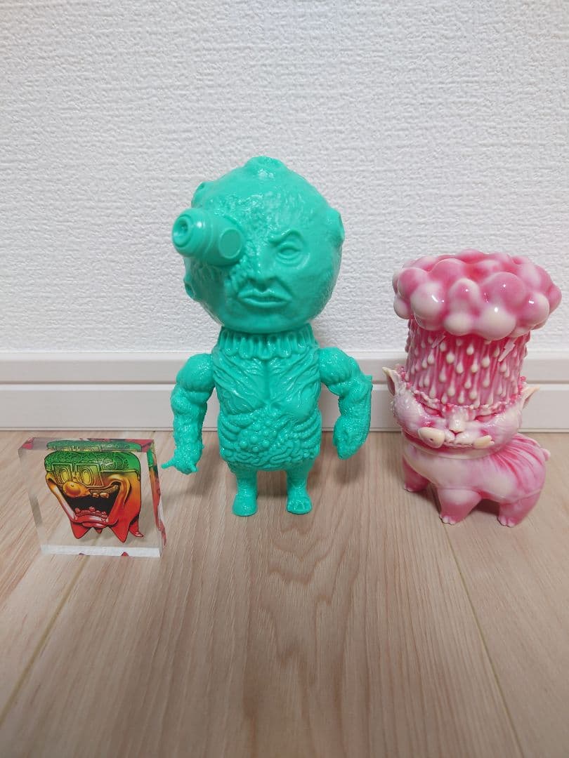 もうこやま　どしゃぶり猫　ムーンマン　ソフビ　セット