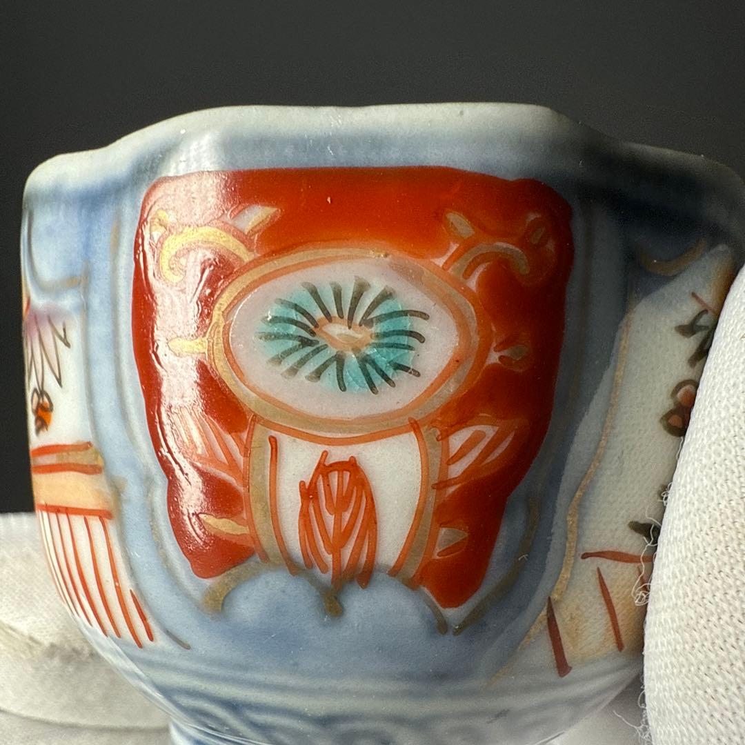 色絵花鳥図猪口10客　色絵鳳凰図向付5客