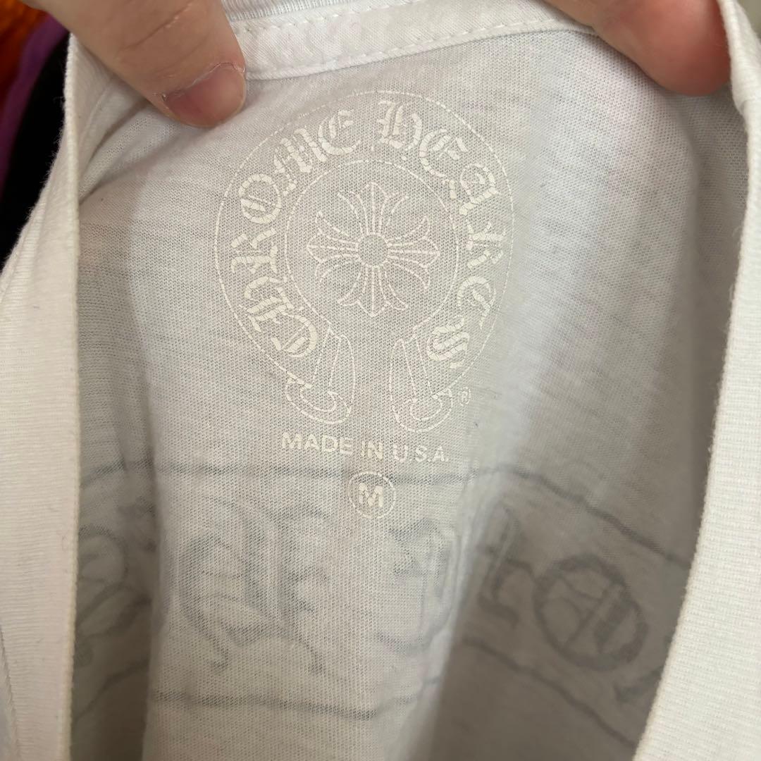 CHROME HEARTS スクロールラベルロゴ　ホワイト Tシャツ