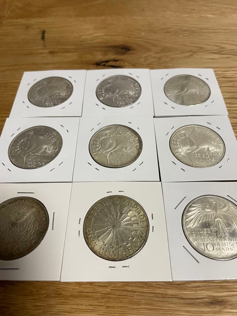 1972 ミュンヘンオリンピック　10マルク　記念硬貨9枚セット