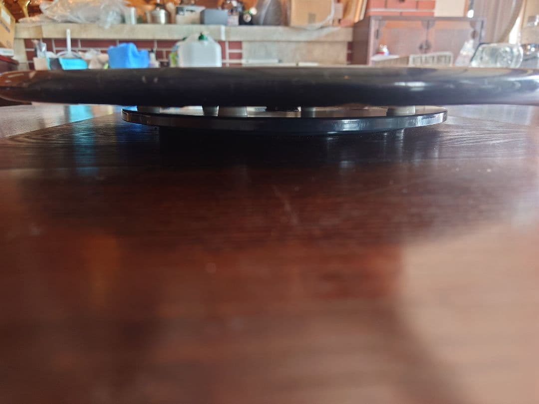 九州民芸家具　火鉢炉付卓子回転台付　ダイニングテーブル　銅製火床　囲炉裏テーブル