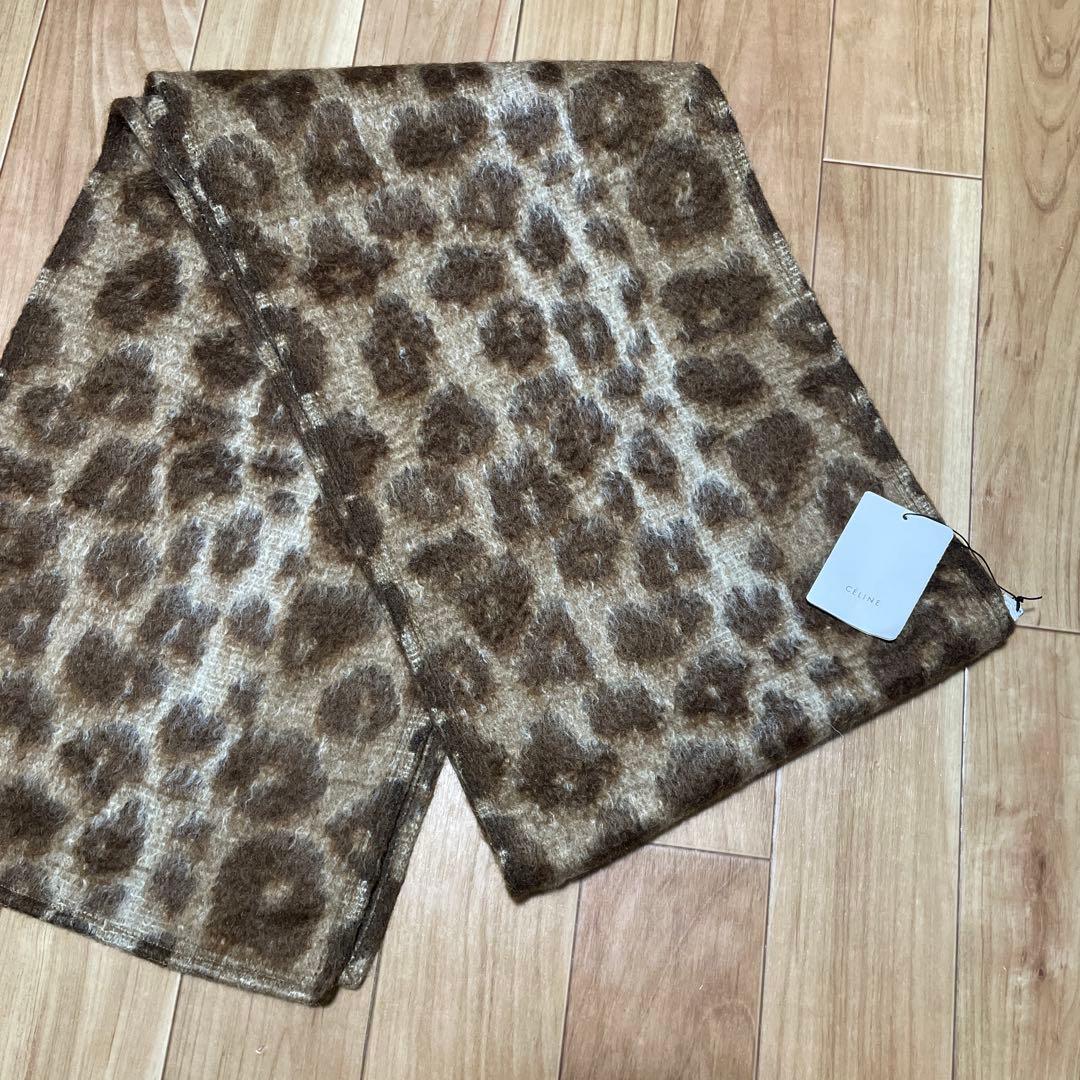 CELINE セリーヌ フィービー期 レオパード　ジャガードニット マフラー