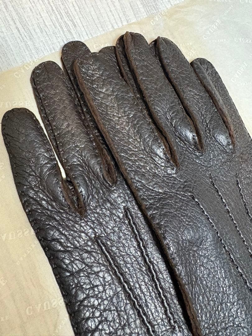新品 CAUSSE GANTIER ペッカリー 手 袋グローブ MARRON
