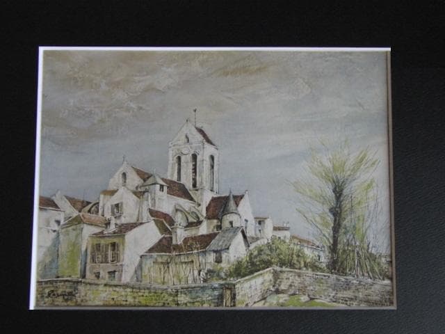 藤田嗣治、【風景】、希少な限定額装用画集画、新品高級額 額装付、状態良好