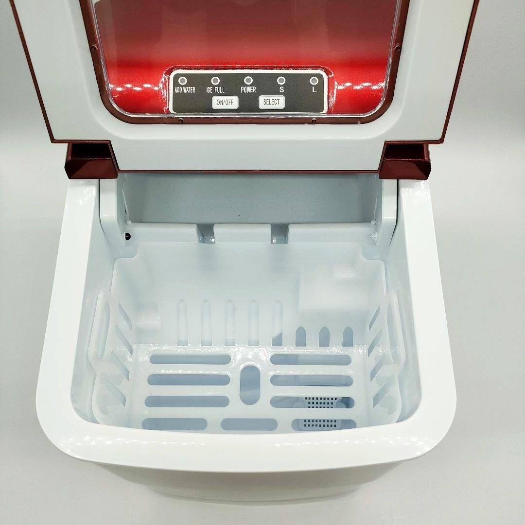 新型高速自動製氷機 氷ドンドン コンパクト 405-imcn02 レッド