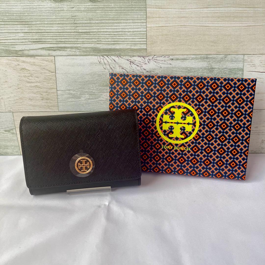 【値下交渉○】Tory Burch ブラック二つ折り財布 箱付き