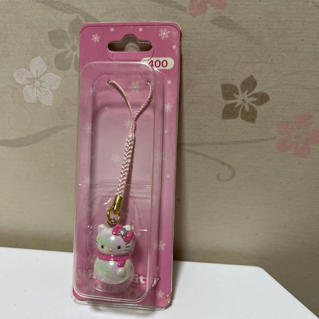 ハローキティ 根付けストラップ 雪だるま 2002年 サンリオ レア
