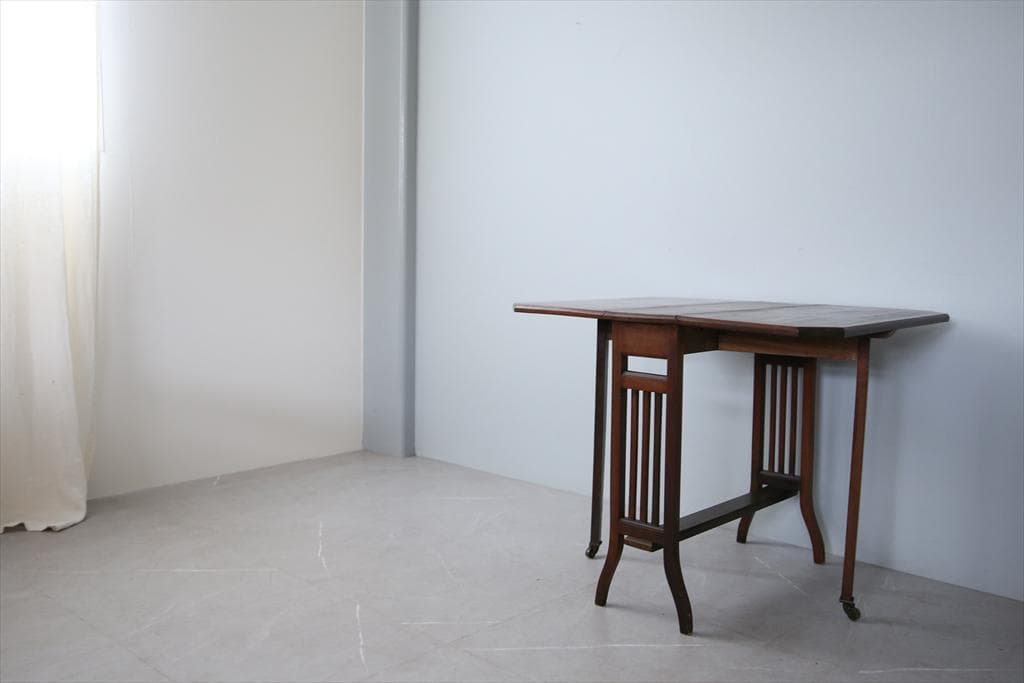 英国アンティーク木製ゲートレッグテーブル/ダイニング机/バタフライ(91-54)