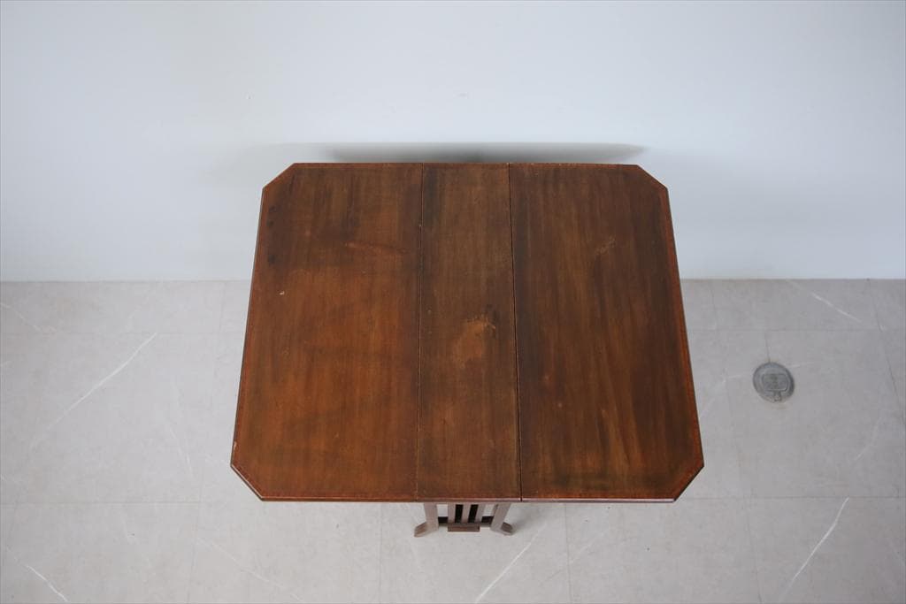 英国アンティーク木製ゲートレッグテーブル/ダイニング机/バタフライ(91-54)