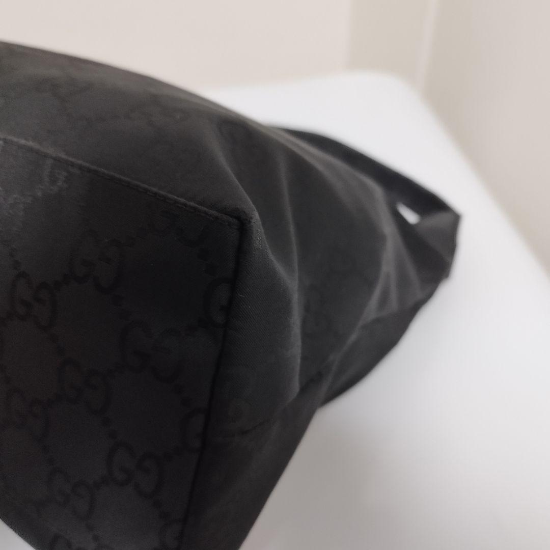 美品☆　グッチ　ワンショルダーバッグ　GG　ナイロン　肩掛け　レザー　ビッグGG