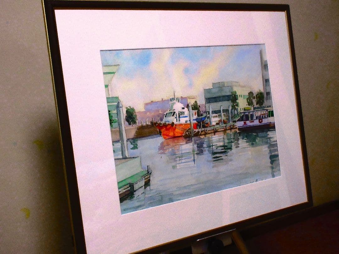 水彩画 横浜大桟橋辺り