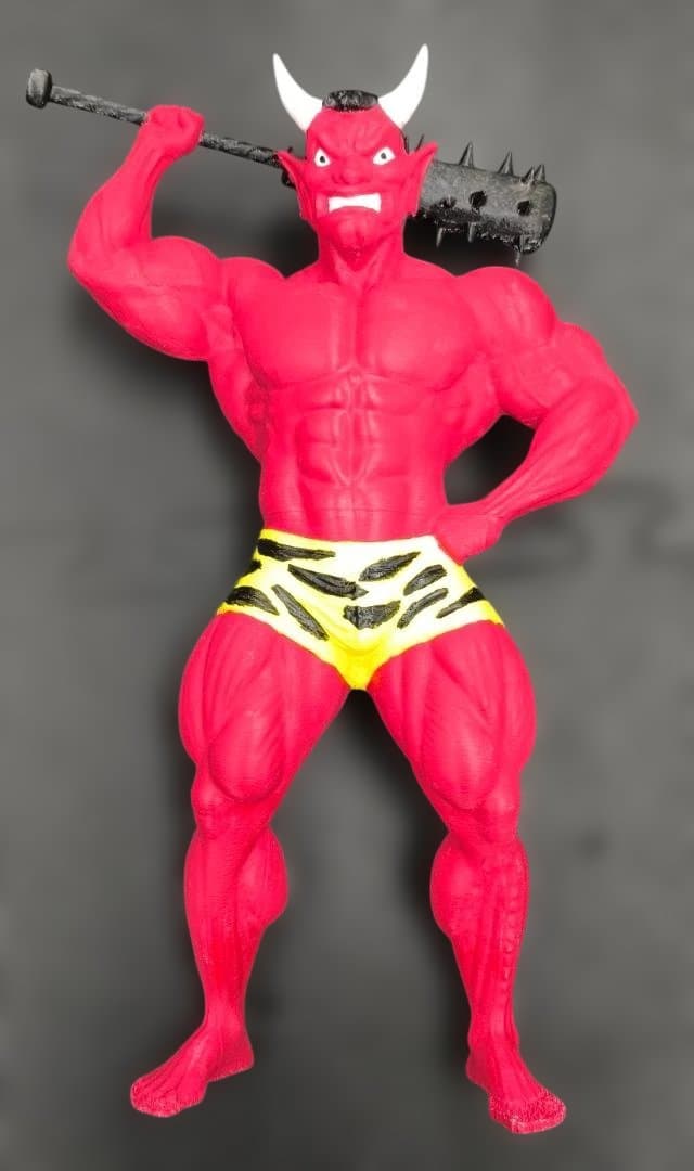 ジャンボサイズ　マッチョ鬼　人形　節分　ボディビル