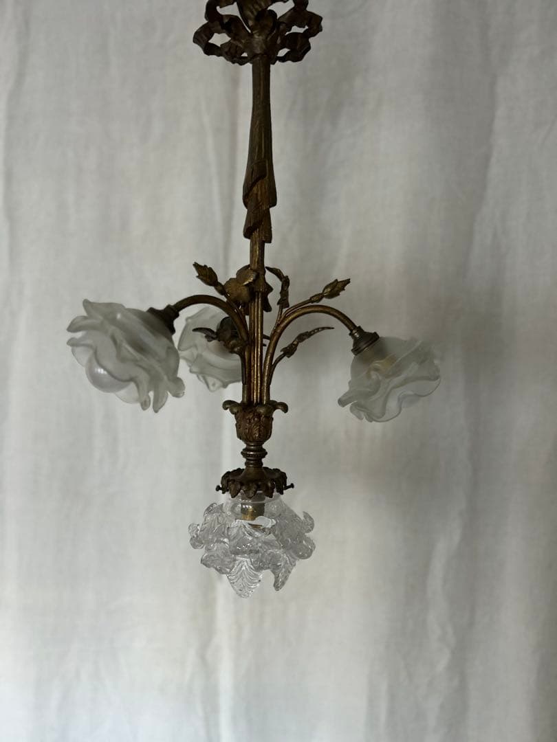 フランスアンティーク ローズリボンランプ