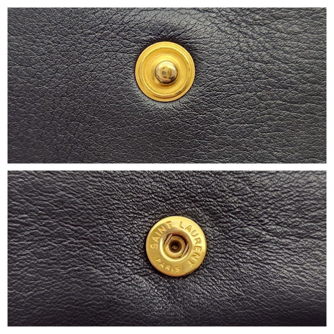 極美品 サンローラン 三つ折財布 オリガミ タイニウォレット レザー ブラッ ク