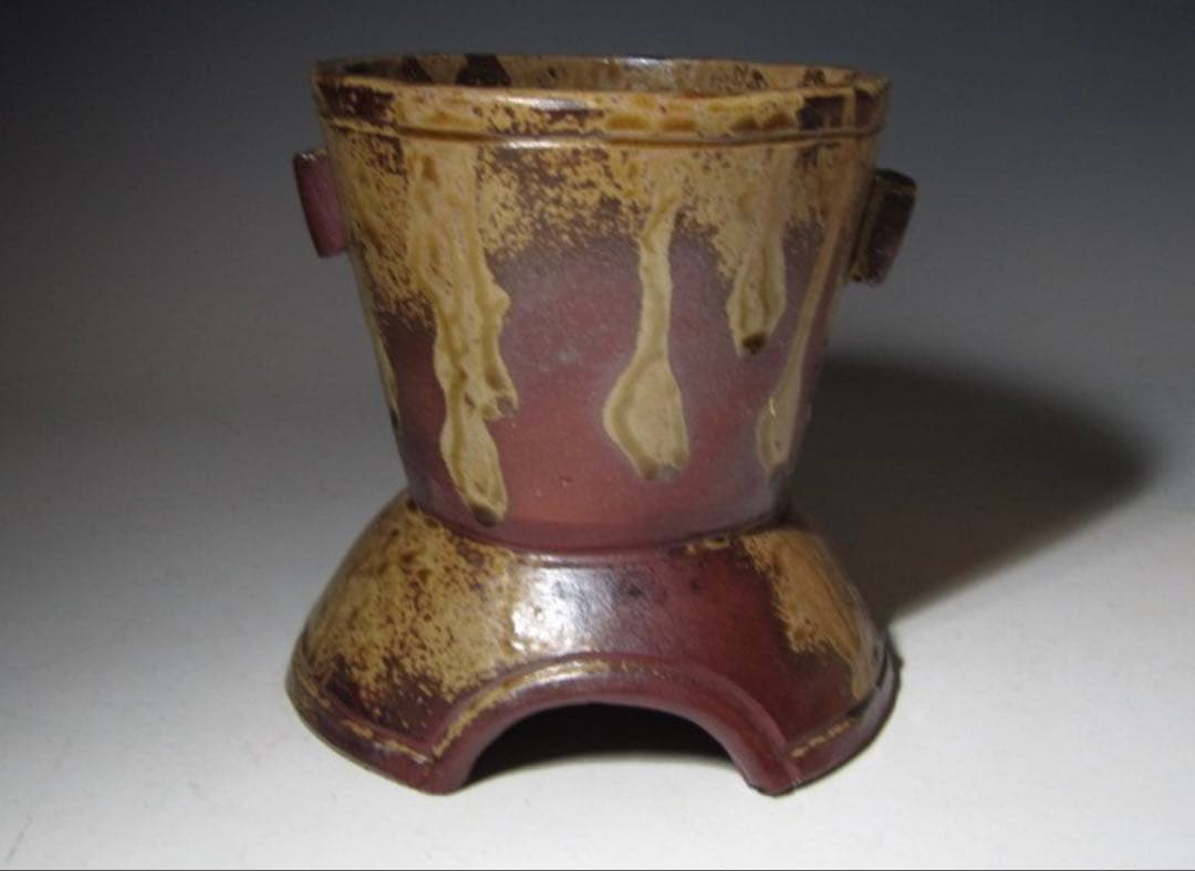 金重陶陽 備前花器 花入 見事な景色の逸品！7734