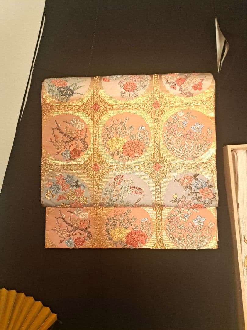 美品❇️作家物手描友禅　金彩駒刺繍　 黒留め袖 　５つ紋　6点フルセット