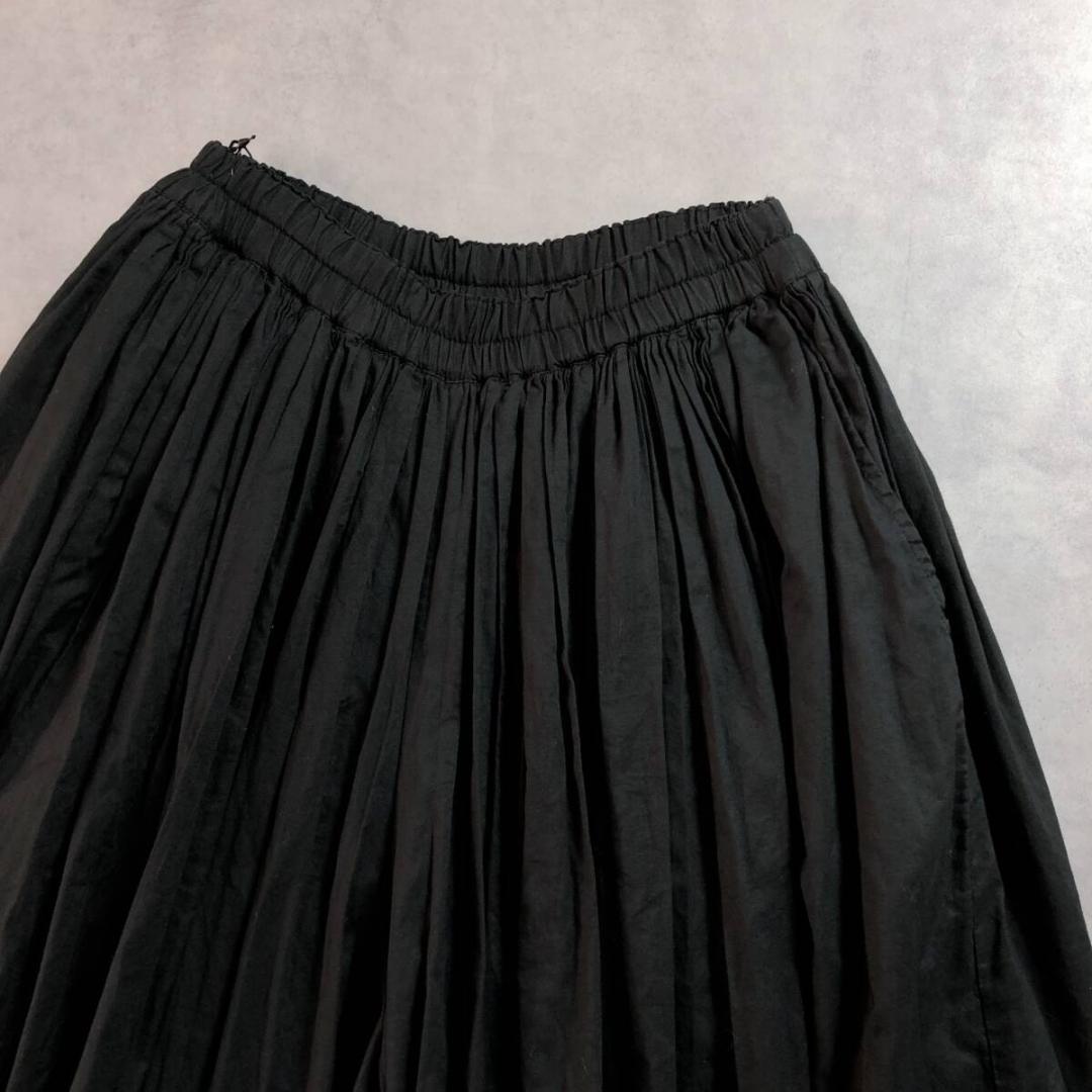 WQ353●FRANCESCA AMAM LABEL：ギャザーパンツ 黒