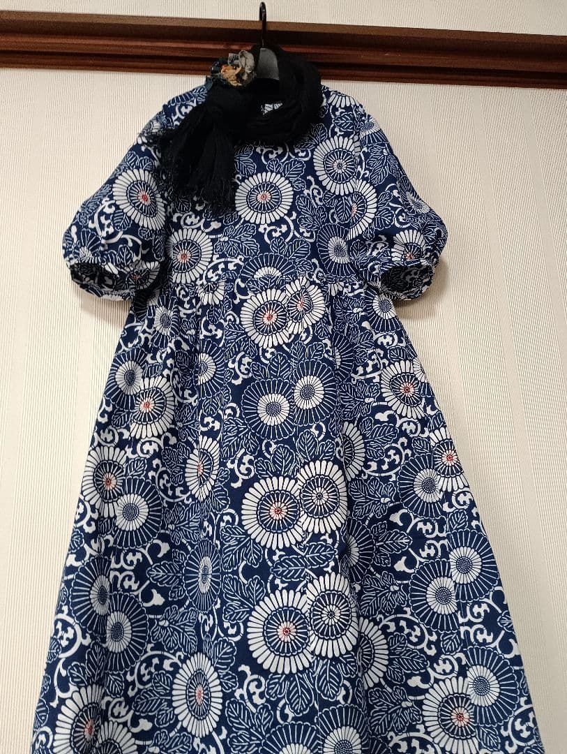本染め　香蘭浴衣反物からの リメイクワンピース
