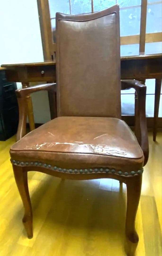 書斎 椅子 ブラウンアームチェア クラシックスタイル