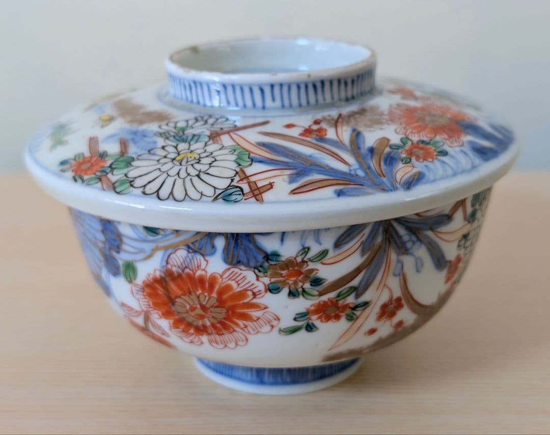 江戸中期 色絵古伊万里 金襴手 花蝶 青花 染付 金彩