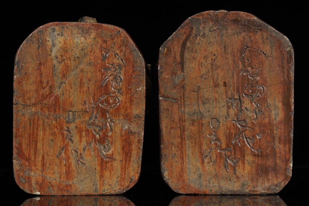 江戸期名陶 【加藤春岱】 瀬戸焼 特大狛犬 阿吽 一対 桐箱 獅子 古美術 骨董