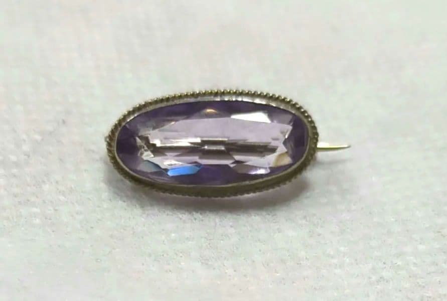 アメジスト　アンティーク　オーバル　925 silver ブローチ
