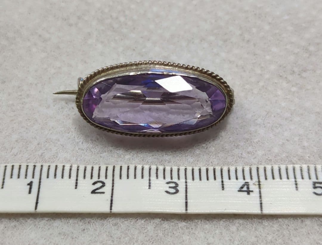 アメジスト　アンティーク　オーバル　925 silver ブローチ