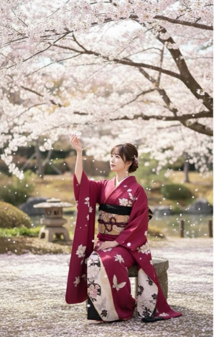 振袖セット　4点　葡萄色