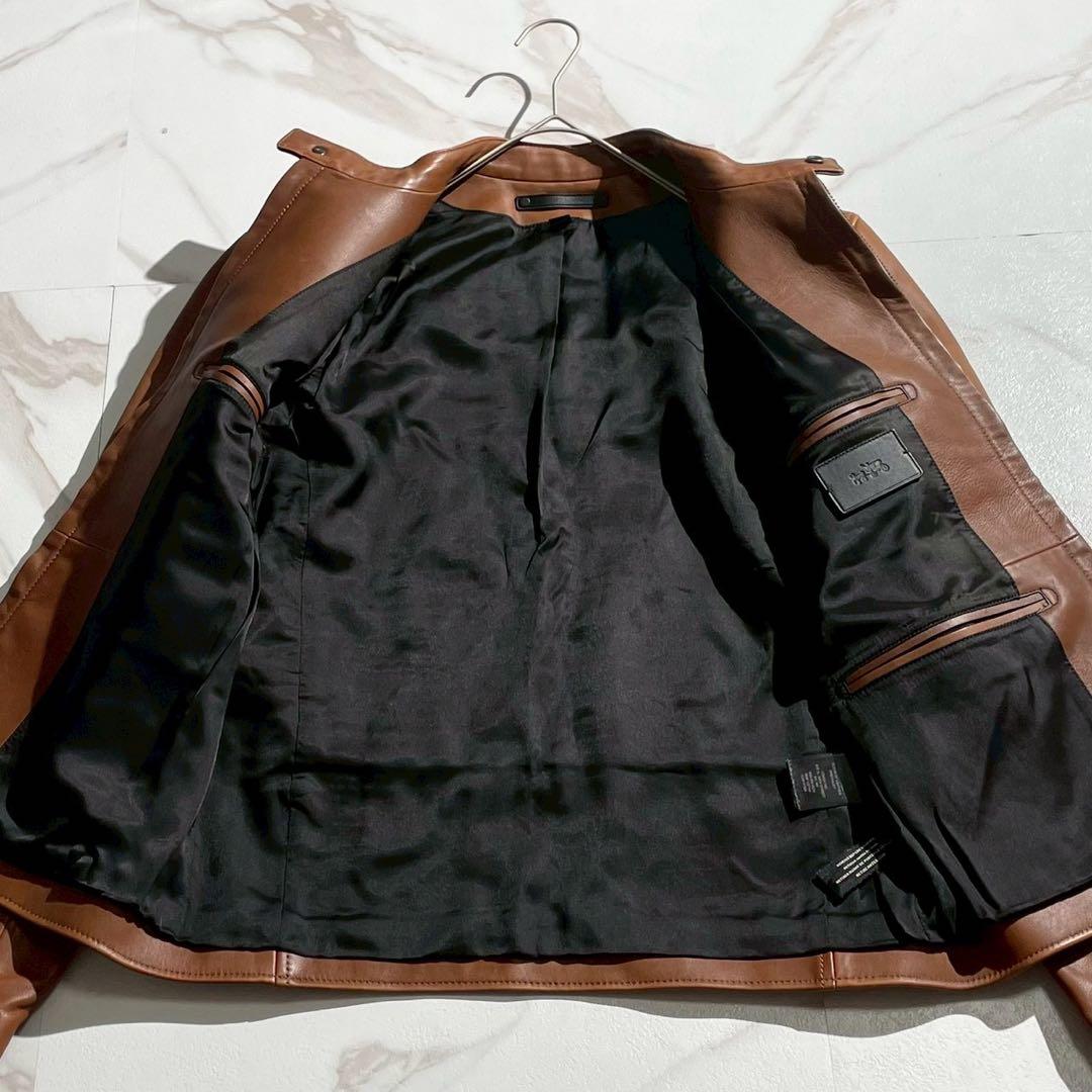 ジャケット・アウター COACH Mint Single Riders Jacket Leather