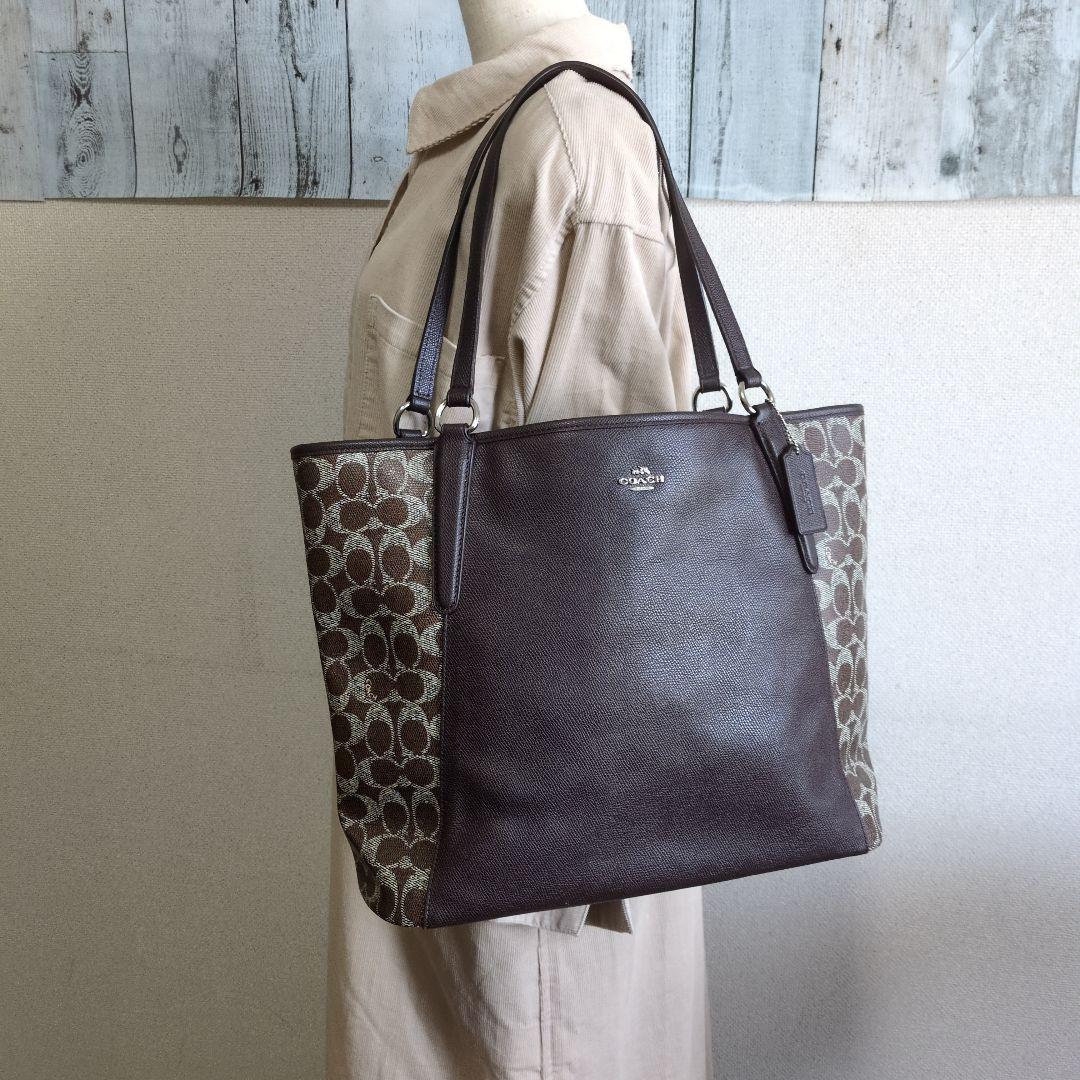 ✿未使用に近い✿　コーチ　トートショルダーバッグ　ブラウン　レザー