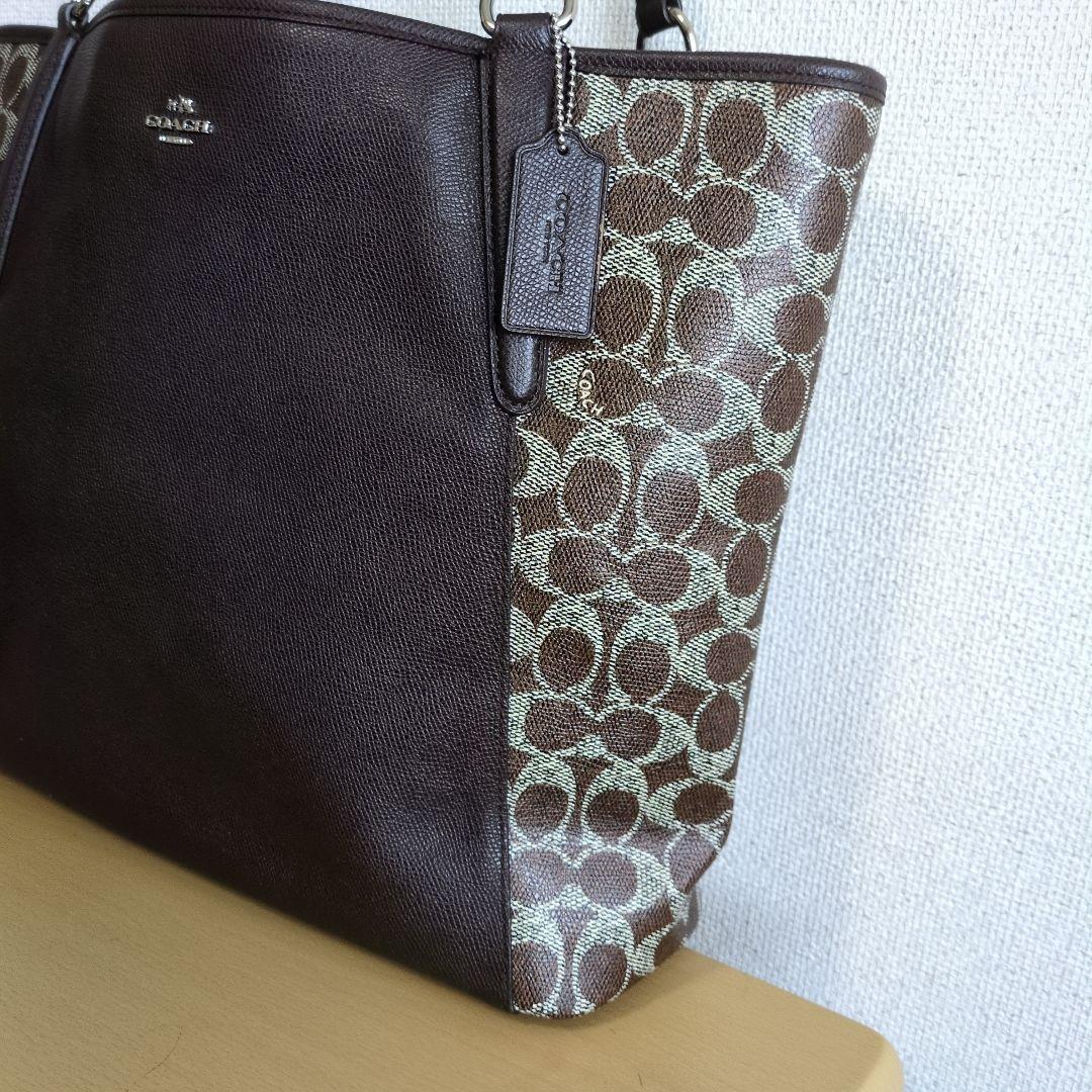 ✿未使用に近い✿　コーチ　トートショルダーバッグ　ブラウン　レザー
