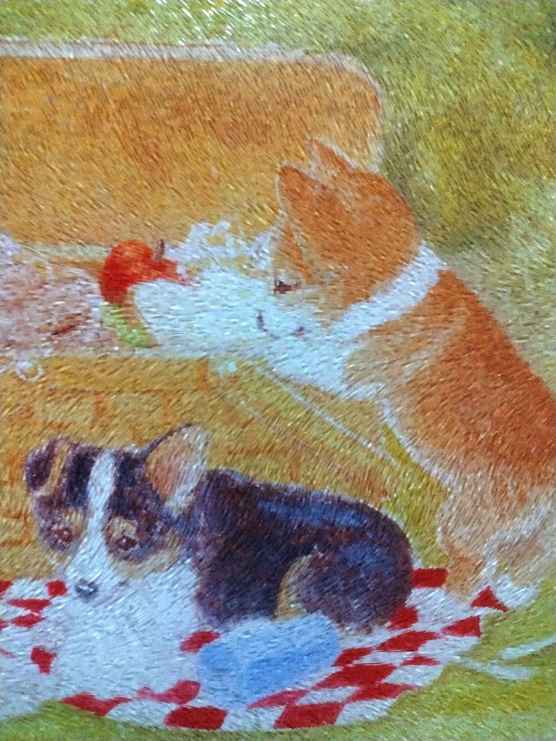 コーギー パピー 子犬 ガラスのカッティングボート