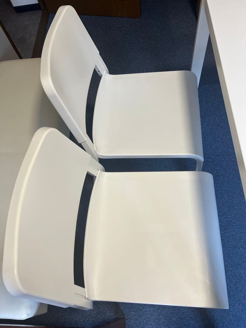 美品 イケア ホワイト 伸縮 ダイニングテーブルセット 4脚付きIKEA