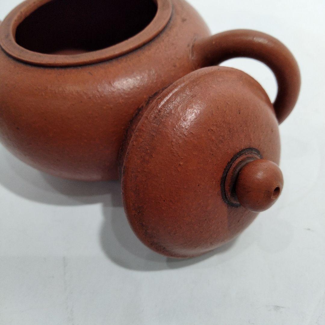 M156-2 荊渓恵孟臣製 水平刻 紫砂朱泥壷 朱泥急須 時代古作 煎茶道具　D