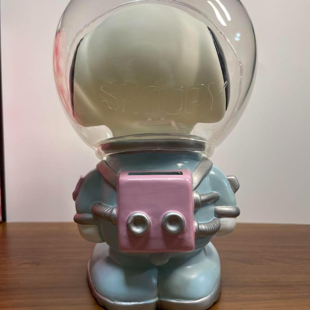【未使用/廃盤】宇宙服スヌーピー ソフビ レトロ 貯金箱 箱付き
