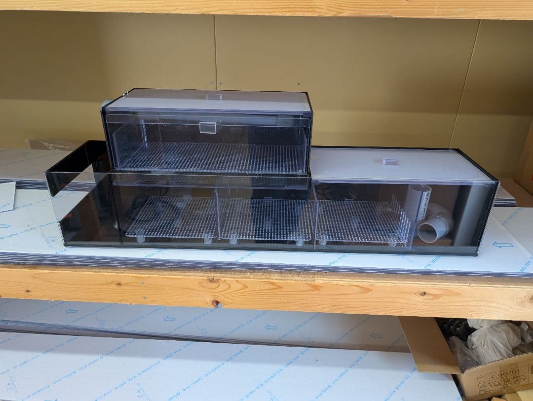 おが様　90cm水槽用 ウールボックスロングタイプ　　上部フィルター　4面黒