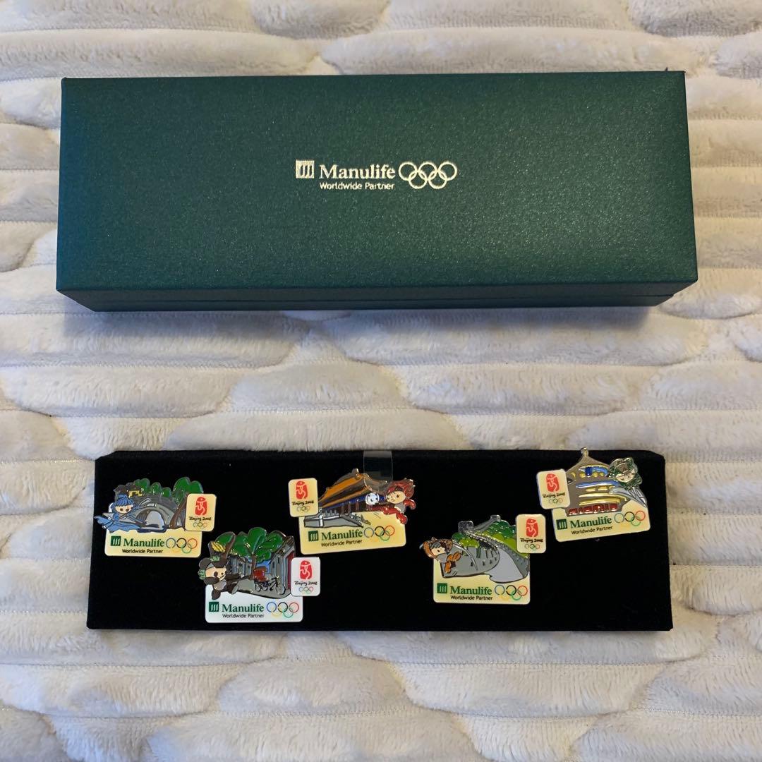北京オリンピック マニュライフ生命 ピンバッチ 5個 激レア出品