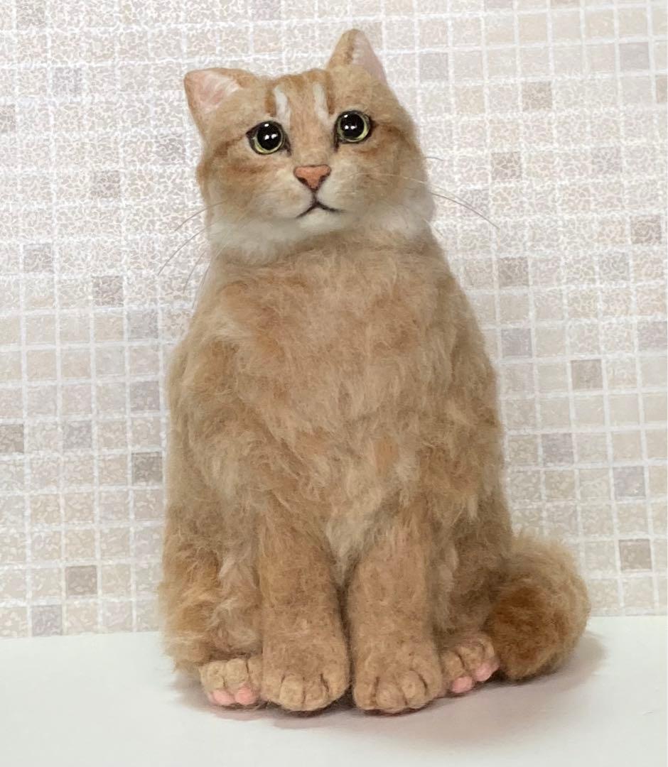 羊毛フェルト 猫 サンプルページ 茶トラ キジトラ クリーム色 ペットロス