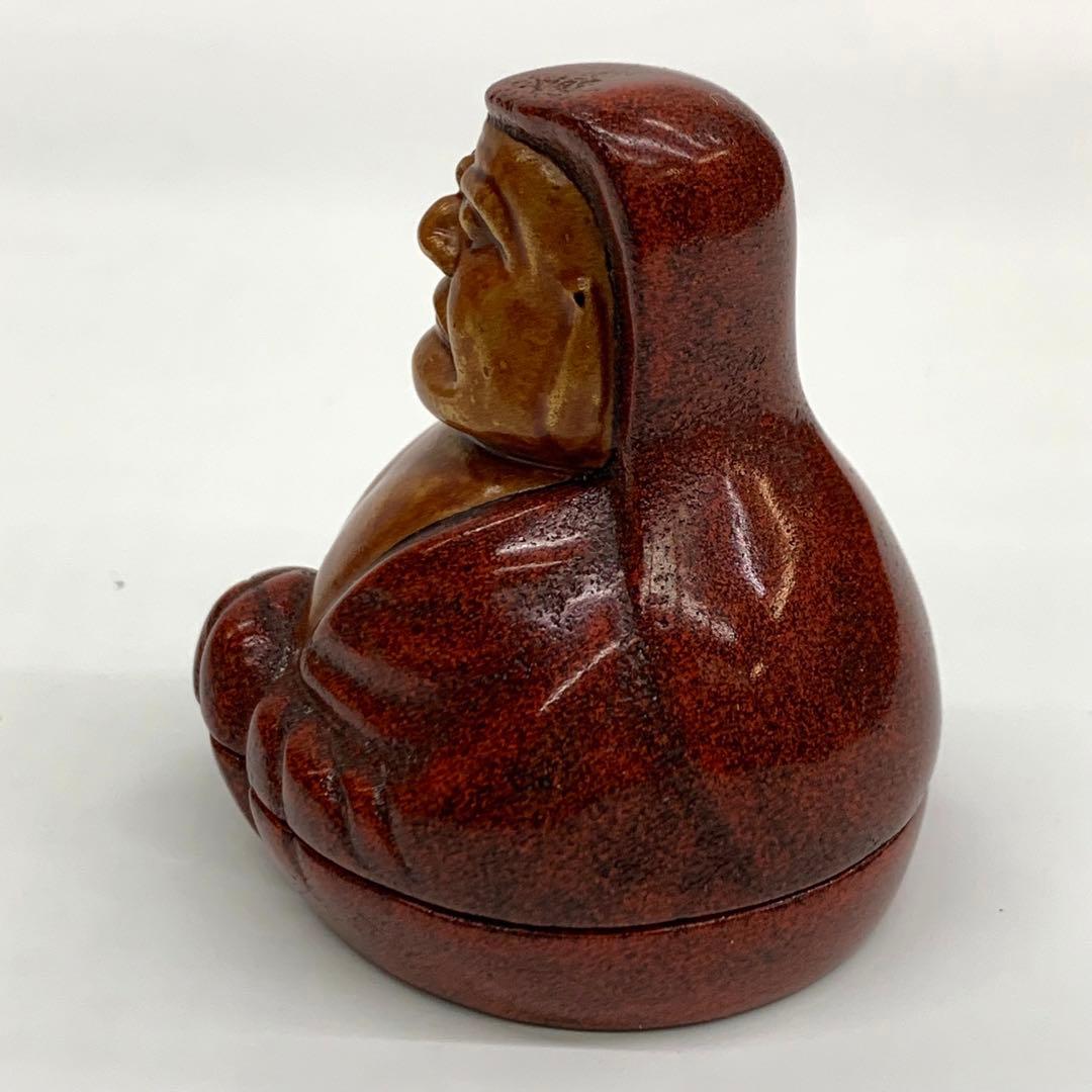 【香合　乾漆　達磨】江尻玄舟　共箱