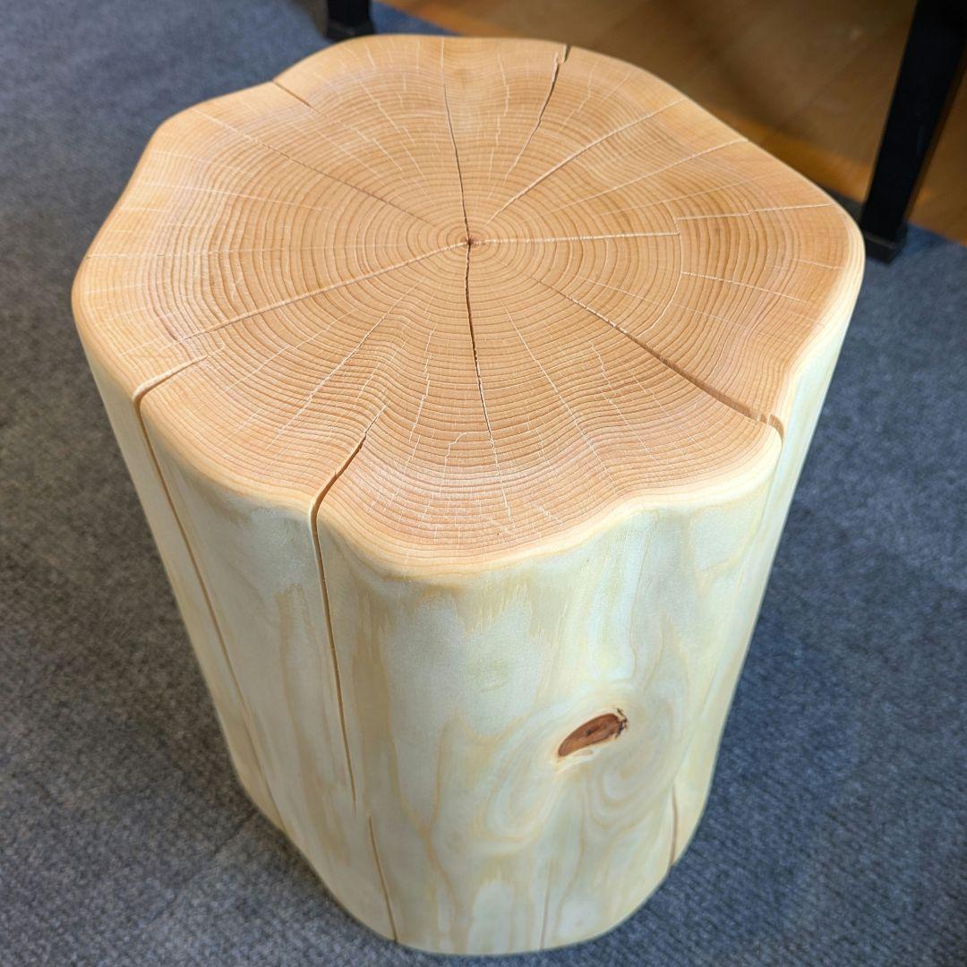 天然ヒバ　切り株　丸太　椅子　スツール　高さ約30.5㎝
