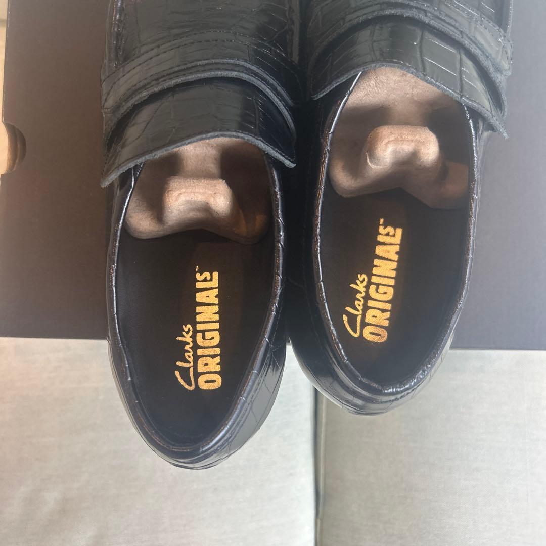 最終値下げクラークス　ワラビーローファー　クロコ